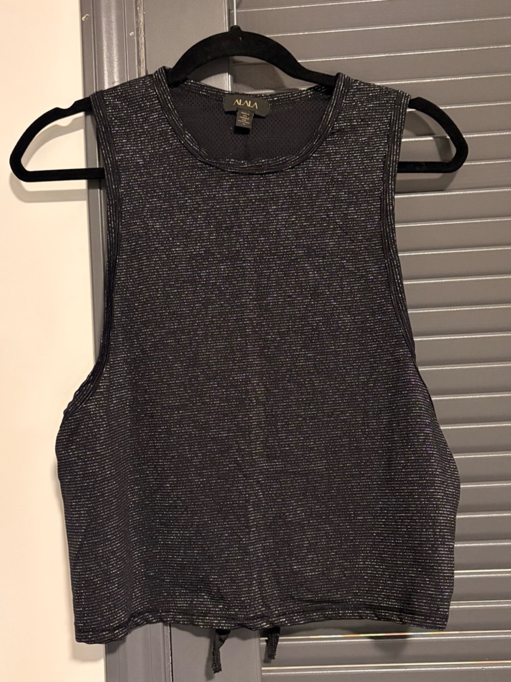 Alala Metallic Black Cropped Tank